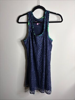 Lilly Pulitzer Navy Tank with Green Trim
